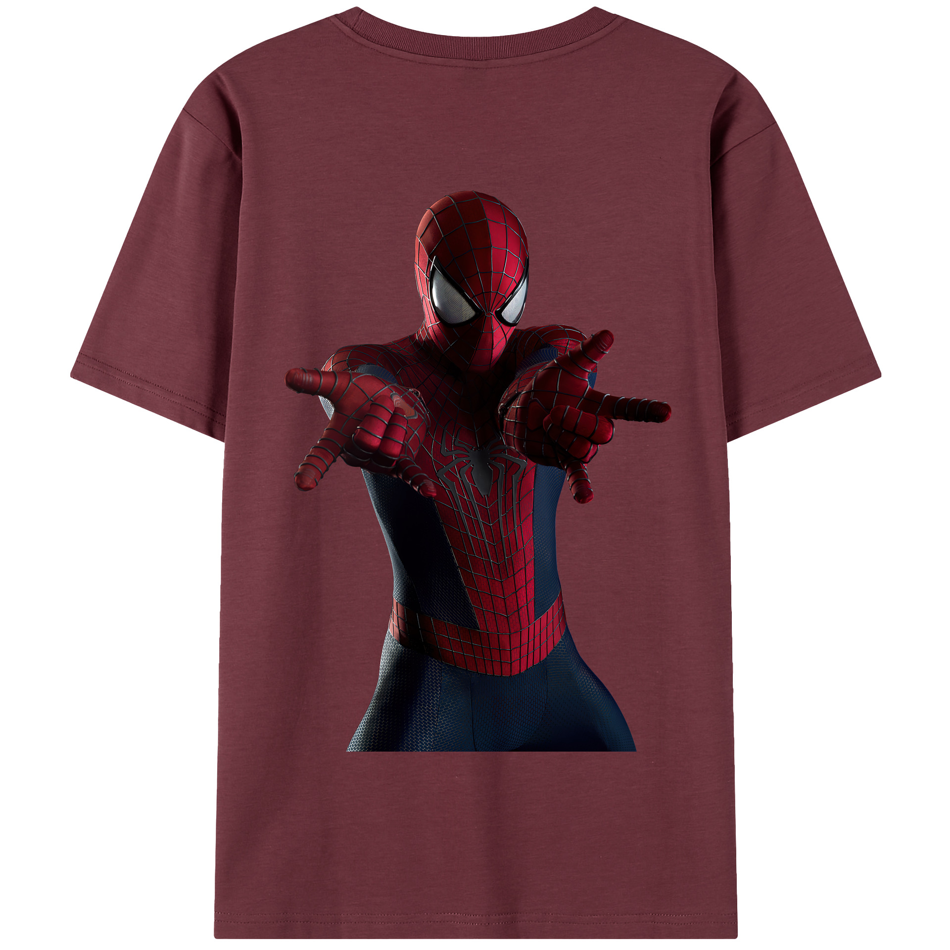（画像用） Spider Man スパイダーマン 綿100％半袖Tシャツ（背面プリント）